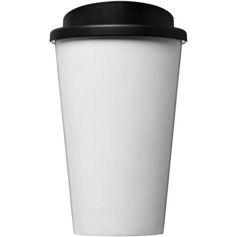 Double-wall insulated tumbler with a twist-on lid and full colour wraparound design moulded to the product. Made from 95% recycled plastic and has a black inner layer. The mug is fully recyclable, and dishwasher and microwave safe. 350 ml volume capacity and BPA free. Packed in a home compostable bag. Made in the UK.