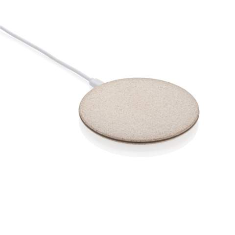 Ultraplatte 5W draadloze oplader om alle draadloze apparaten op te laden. Gemaakt van een natuurlijke tarwevezel (35%) gemengd met ABS. De LED-indicator licht op wanneer het apparaat wordt opgeladen. Compatibel met alle QI-apparaten zoals de nieuwste generatie Android, iPhone 8 en hoger. Ingang: 5V / 1,2A. Draadloze uitgang: 5V / 1A, 5W. Inclusief 150 cm PVC-vrije TPE micro USB-kabel.<br /><br />WirelessCharging: true