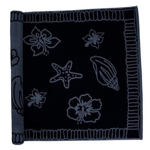 Get into the summer mood with the T1-HAWAII Beach Towel Hawaii Black/Anthracite of 90 x 190 cm.<br />The beach towel is jacquard woven.<br />The jacquard weaving technique provides 2 colors in every Hawaii beach towel.<br />The beach towel is perfect for the pool or the beach.<br />Enjoy the softness thanks to a fabric thickness of 550 gr/m2.