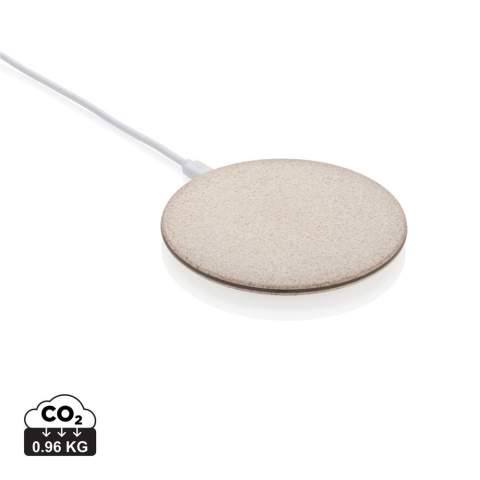 Ultraplatte 5W draadloze oplader om alle draadloze apparaten op te laden. Gemaakt van een natuurlijke tarwevezel (35%) gemengd met ABS. De LED-indicator licht op wanneer het apparaat wordt opgeladen. Compatibel met alle QI-apparaten zoals de nieuwste generatie Android, iPhone 8 en hoger. Ingang: 5V / 1,2A. Draadloze uitgang: 5V / 1A, 5W. Inclusief 150 cm PVC-vrije TPE micro USB-kabel.<br /><br />WirelessCharging: true