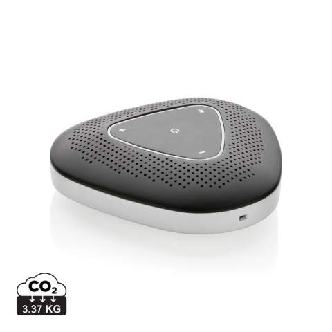 Change any room into a meeting room with this wireless conference speaker.  The speaker can be connected to any device that supports a wireless connection to improve the quality of the sound for your meeting. The item uses BT 5.1 for a super smooth connection and two high quality 360 microphones for clear voice transmission up to 3 metres. With 1200 mah battery that allows a usage of up to 6 hours on one charge.  The speaker can be used for the most common web call applications. With mute button and volume up/down. Including 100 cm type C cable.<br /><br />HasBluetooth: True<br />NumberOfSpeakers: 1<br />SpeakerOutputW: 2.00<br />PVC free: true