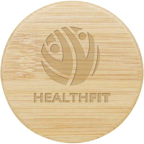 Round mirror made from bamboo for a natural and elegant touch. Delivered in a cotton pouch.