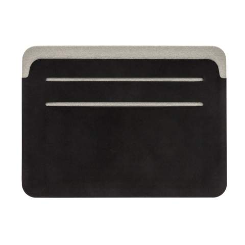 This ultra-thin, lightweight and secure RFID safe cardholder is a unique contemporary design. The RFID-blocking material protects against identity theft and electronic pickpocketing. 4 easy access card slots can hold up to 8 cards. Registered design®