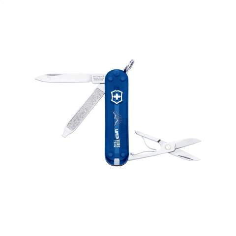 Original Swiss pocket knife from the Victorinox Officer's line: with ABS handle, connecting plates made from hard-anodised aluminium and tools made of 100% recycled steel. 5-pieces with 7 functions: knife, file with screwdriver, scissors, keyring, tweezers and toothpick. Includes instruction manual and lifetime warranty on material and manufacturing defects. Victorinox knives are a worldwide symbol for reliability, functionality and perfection. Please note local rules may apply regarding the possession and/or carrying of knives or multitools in public. Each item is individually boxed.