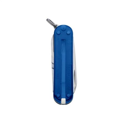 Original Swiss pocket knife from the Victorinox Officer's line: with ABS handle, connecting plates made from hard-anodised aluminium and tools made of 100% recycled steel. 5-pieces with 7 functions: knife, file with screwdriver, scissors, keyring, tweezers and toothpick. Includes instruction manual and lifetime warranty on material and manufacturing defects. Victorinox knives are a worldwide symbol for reliability, functionality and perfection. Please note local rules may apply regarding the possession and/or carrying of knives or multitools in public. Each item is individually boxed.