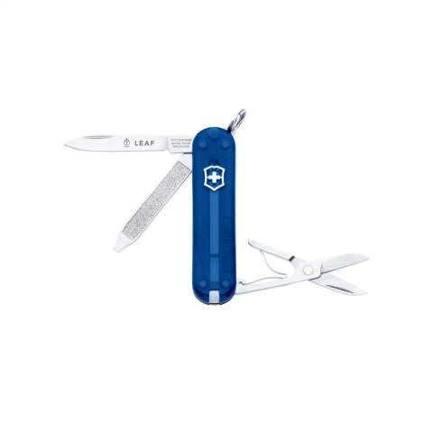Original Swiss pocket knife from the Victorinox Officer's line: with ABS handle, connecting plates made from hard-anodised aluminium and tools made of 100% recycled steel. 5-pieces with 7 functions: knife, file with screwdriver, scissors, keyring, tweezers and toothpick. Includes instruction manual and lifetime warranty on material and manufacturing defects. Victorinox knives are a worldwide symbol for reliability, functionality and perfection. Please note local rules may apply regarding the possession and/or carrying of knives or multitools in public. Each item is individually boxed.