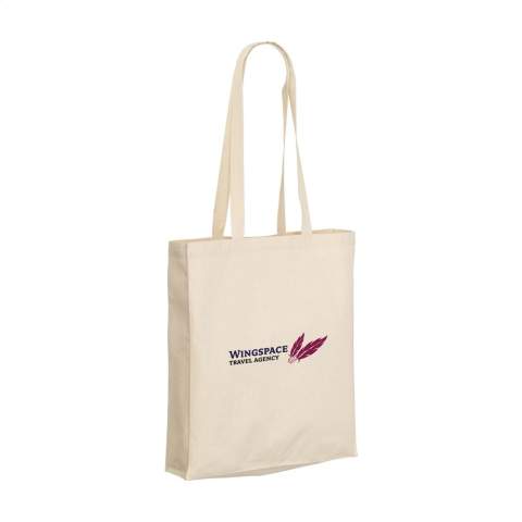 Stevige, katoenen winkeltas met lange hengels. Van 100% geweven katoen (165 g/m²). OEKO-TEX® gecertificeerd. Inhoud ca. 12 liter.