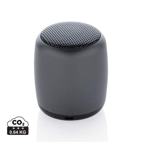 Pocket size 3W wireless speaker with surprisingly powerful sound. Made out of durable aluminium. With 180 mAh battery that allows a playing time up to 3 hours on one single charge and operating distance of 10m using BT5.0. Including PVC free TPE material charging cable.<br /><br />HasBluetooth: True<br />NumberOfSpeakers: 1<br />SpeakerOutputW: 3.00