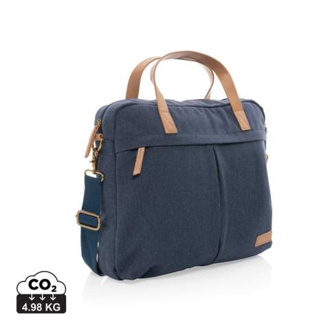 Diese 16oz. Laptop-Tasche aus recyceltem Canvas ist mit ihrem gepolsterten 15,6-Zoll-Laptopfach der perfekte Begleiter für das tägliche Pendeln. Die geräumige Vorder- und Rückentasche bietet Platz für Ihre anderen wichtigen Dinge des Alltags. Der AWARE™ Tracer validiert die tatsächliche Verwendung von recyceltem Canvas. Zudem werden 2% des Erlöses jedes verkauften Impact-Produkts an Water.org gespendet. Zusammensetzung 60% recycelte Baumwolle und 40% recycelter Polyester. Das Futter aus 150D recyceltem Polyester.<br /><br />FitsLaptopTabletSizeInches: 15.6<br />PVC free: true