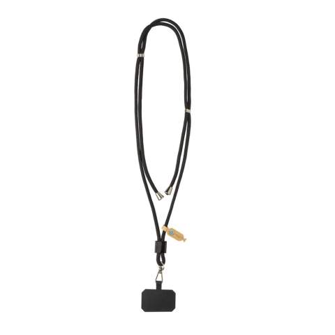 Carryloop is een verstelbaar telefoon lanyard dat om je nek gedragen kan worden, zodat je de perfecte lengte kunt vinden voor maximaal comfort en gemak. Het sterke koord is voorzien van een gebruiksvriendelijke schuifversteller, zodat je de pasvorm kunt aanpassen aan jouw behoeften – of je nu onderweg bent, op pad bent of gewoon op pad bent. Een nauwkeurig ontworpen verbindingsring en haak houden je apparaat veilig en beschermen tegen vallen, terwijl de slanke RPET-constructie zorgt voor een moderne look en betrouwbare dagelijkse prestaties. Gemaakt van RCS-gecertificeerd RPET. RCS (Recycled Claim Standard) is een standaard om het gerecyclede materiaal van een product te verifiëren in de gehele toeleveringsketen. Totaal gerecycled materiaal: 40% gebaseerd op het totale artikelgewicht. PVC-vrij.<br /><br />PVC free: true