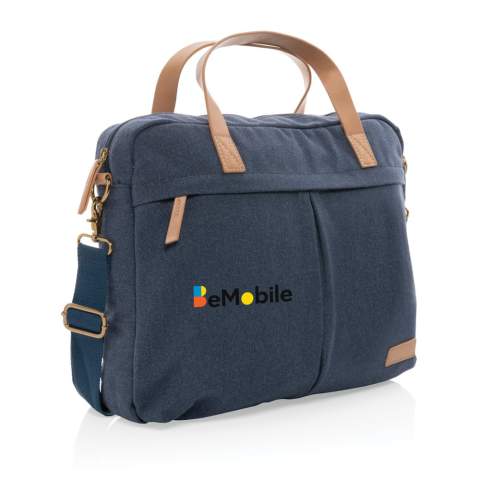 Diese 16oz. Laptop-Tasche aus recyceltem Canvas ist mit ihrem gepolsterten 15,6-Zoll-Laptopfach der perfekte Begleiter für das tägliche Pendeln. Die geräumige Vorder- und Rückentasche bietet Platz für Ihre anderen wichtigen Dinge des Alltags. Der AWARE™ Tracer validiert die tatsächliche Verwendung von recyceltem Canvas. Zudem werden 2% des Erlöses jedes verkauften Impact-Produkts an Water.org gespendet. Zusammensetzung 60% recycelte Baumwolle und 40% recycelter Polyester. Das Futter aus 150D recyceltem Polyester.<br /><br />FitsLaptopTabletSizeInches: 15.6<br />PVC free: true