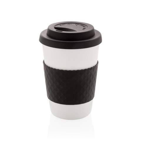 Stop met het gebruik van wergwerpartikelen! Breng je eigen beker mee en draag bij aan een wereld zonder wegwerpartikelen. Deze lichtgewicht en duurzame bekers zijn perfect voor je koffie onderweg. 100 graden Celsius voedselveilig goedgekeurd. Met siliconen deksel en sleeve. Geschikt voor de vaatwasser en magnetron. Past gemakkelijk onder de meeste koffiemachines. Inhoud: 270 ml.<br /><br />HoursHot: 2<br />HoursCold: 4