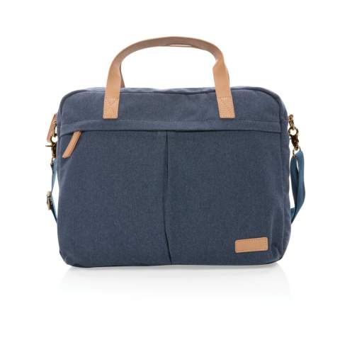 Diese 16oz. Laptop-Tasche aus recyceltem Canvas ist mit ihrem gepolsterten 15,6-Zoll-Laptopfach der perfekte Begleiter für das tägliche Pendeln. Die geräumige Vorder- und Rückentasche bietet Platz für Ihre anderen wichtigen Dinge des Alltags. Der AWARE™ Tracer validiert die tatsächliche Verwendung von recyceltem Canvas. Zudem werden 2% des Erlöses jedes verkauften Impact-Produkts an Water.org gespendet. Zusammensetzung 60% recycelte Baumwolle und 40% recycelter Polyester. Das Futter aus 150D recyceltem Polyester.<br /><br />FitsLaptopTabletSizeInches: 15.6<br />PVC free: true