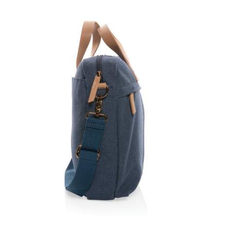 Diese 16oz. Laptop-Tasche aus recyceltem Canvas ist mit ihrem gepolsterten 15,6-Zoll-Laptopfach der perfekte Begleiter für das tägliche Pendeln. Die geräumige Vorder- und Rückentasche bietet Platz für Ihre anderen wichtigen Dinge des Alltags. Der AWARE™ Tracer validiert die tatsächliche Verwendung von recyceltem Canvas. Zudem werden 2% des Erlöses jedes verkauften Impact-Produkts an Water.org gespendet. Zusammensetzung 60% recycelte Baumwolle und 40% recycelter Polyester. Das Futter aus 150D recyceltem Polyester.<br /><br />FitsLaptopTabletSizeInches: 15.6<br />PVC free: true