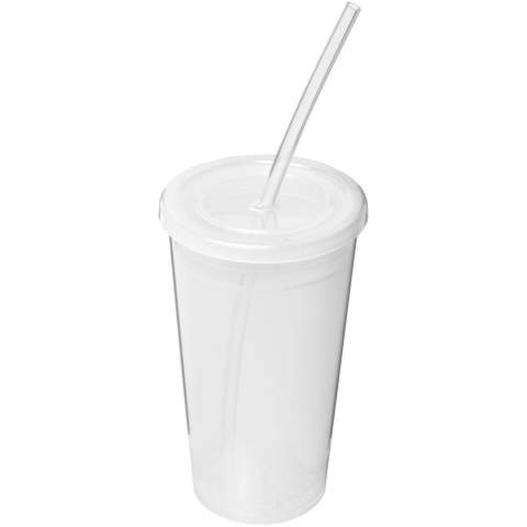 Double-wall translucent insulated tumbler. Supplied with a PE straw. Volume capacity is 350 ml. Made in the UK. EN12875-1 compliant and dishwasher safe.