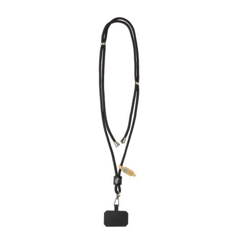 Carryloop is een verstelbaar telefoon lanyard dat om je nek gedragen kan worden, zodat je de perfecte lengte kunt vinden voor maximaal comfort en gemak. Het sterke koord is voorzien van een gebruiksvriendelijke schuifversteller, zodat je de pasvorm kunt aanpassen aan jouw behoeften – of je nu onderweg bent, op pad bent of gewoon op pad bent. Een nauwkeurig ontworpen verbindingsring en haak houden je apparaat veilig en beschermen tegen vallen, terwijl de slanke RPET-constructie zorgt voor een moderne look en betrouwbare dagelijkse prestaties. Gemaakt van RCS-gecertificeerd RPET. RCS (Recycled Claim Standard) is een standaard om het gerecyclede materiaal van een product te verifiëren in de gehele toeleveringsketen. Totaal gerecycled materiaal: 40% gebaseerd op het totale artikelgewicht. PVC-vrij.<br /><br />PVC free: true