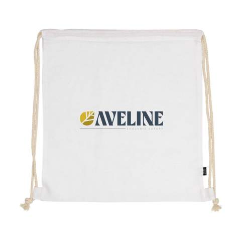 WoW! Rugzak met aanrijgkoorden van 80% gerecycled katoen en 20% gerecycled polyester (150 g/m²). GRS-gecertificeerd. Totaal gerecycled materiaal: 100%. Inhoud ca. 7 liter.