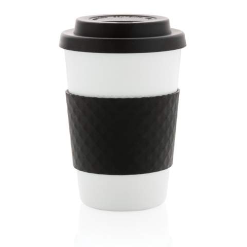 Stop met het gebruik van wergwerpartikelen! Breng je eigen beker mee en draag bij aan een wereld zonder wegwerpartikelen. Deze lichtgewicht en duurzame bekers zijn perfect voor je koffie onderweg. 100 graden Celsius voedselveilig goedgekeurd. Met siliconen deksel en sleeve. Geschikt voor de vaatwasser en magnetron. Past gemakkelijk onder de meeste koffiemachines. Inhoud: 270 ml.<br /><br />HoursHot: 2<br />HoursCold: 4
