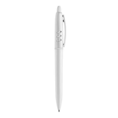 De S30 balpen in hardcolour is een witte pen met gekleurde details. Het bevat een drukmechaniek en een blauw schrijvende X20 vulling. De pen is gemaakt van ABS kunststof, geproduceerd in Europa. Kleur combinaties voor deze pen zijn mogelijk vanaf 5.000 stuks.