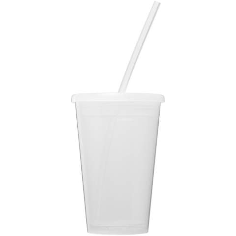 Double-wall translucent insulated tumbler. Supplied with a PE straw. Volume capacity is 350 ml. Made in the UK. EN12875-1 compliant and dishwasher safe.