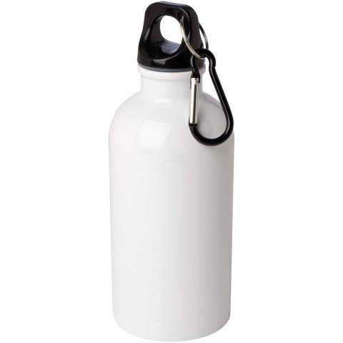 Restez toujours hydraté grâce à cette bouteille d'eau de 400 ml, à la fois durable et légère, fabriquée à partir d'acier inoxydable recyclé certifié RCS. Elle est le compagnon idéal pour le sport, les excursions d'une journée ou le bureau. La bouteille Oregon à paroi simple, avec finition mate, offre beaucoup d'espace pour ajouter tout type de logo. Attachez solidement le mousqueton à un sac pour éviter de la perdre (le mousqueton ne convient pas à l'escalade).