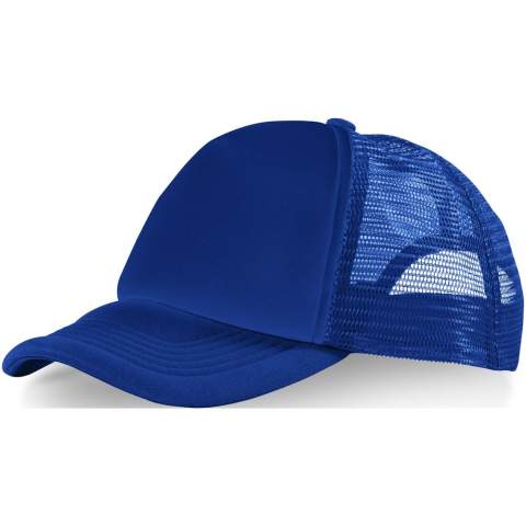 Die Trucker 5 Segmente Mütze ist eine klassische Trucker Mütze mit 100 g/m² Polyester-Jersey-Schaum auf der Vorderseite und atmungsaktivem Polyester-Mesh auf der Rückseite. Diese Mütze verfügt über einen praktischen Kunststoffverschluss für einen sicheren Sitz bei einem Kopfumfang von 58 cm und sorgt für ein komfortables und individuelles Tragegefühl.