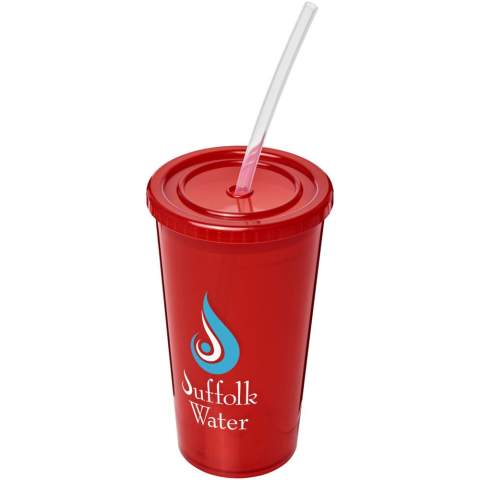 Double-wall translucent insulated tumbler. Supplied with a PE straw. Volume capacity is 350 ml. Made in the UK. EN12875-1 compliant and dishwasher safe.