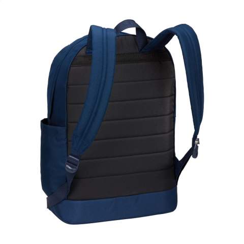 Beautifully designed backpack from the Case Logic brand. This backpack is made from recycled materials and keeps your laptop, tablet and all school supplies within reach. The flexible laptop compartment is suitable for laptops up to 15.6 inches.  The spacious main compartment offers space for books, documents and folders. The front pocket provides storage for small electronics and pens and space for small accessories. The large side pocket easily fits a water bottle. With adjustable shoulder straps that are shaped to the body.  This bag has sturdy zips and the fully padded back panel guarantees extra comfort. This backpack comes with a separate zip pouch, ideal for keeping stationery or cables together. This bag, made from recycled material, is made from 11 PET bottles. Capacity approx. 24 litres.