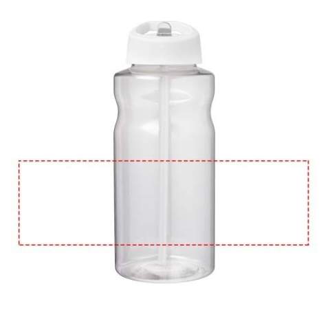 Enkelwandige drinkfles met ergonomisch ontwerp gemaakt van recyclebaar PET-materiaal. Met een morsvrije deksel met open te trekken mondstuk. De inhoud is 1 liter. Gemaakt in het Verenigd Koninkrijk. Verpakt in een gerecyclede PE plastic zak. BPA-vrij. 