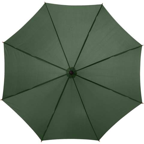 When looking for a stylish umbrella, Kyle is the answer. The automatic system allows the umbrella to be opened with one click. Furthermore, the umbrella consists of metal ribs and an elegant wooden shaft and handle. Kyle is available in different colours and provides multiple printing options. 
