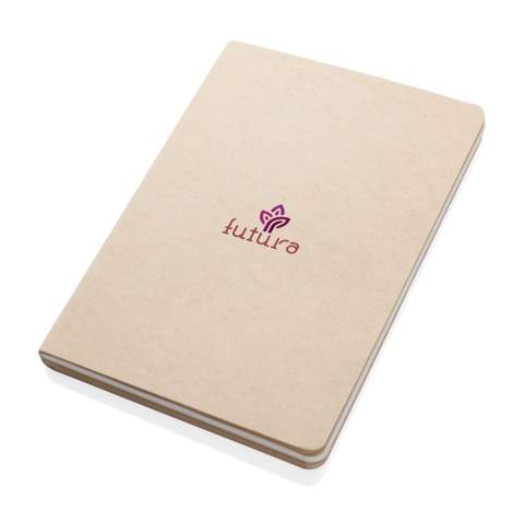 De Elowen A5 tree free notitieboek is perfect om je gedachten en inspiraties vast te leggen. De omslag is gemaakt van suikerrietpapier, terwijl de binnenpagina's een mix zijn van steen, bamboe en suikerrietpapier. Met 24 vellen/48 pagina's per papiersoort, elk met gelinieerde indelingen, biedt het voldoende ruimte voor je ideeën. Het notitieboek heeft zowel witte als bruine pagina's en wordt geleverd in een zachte kaft, verpakt in een FSC® kraft sleeve. Variaties kunnen voorkomen in kleur, textuur en krulling van de omslag. Dit wordt veroorzaakt door de natuurlijke eigenschappen van het suikerriet materiaal.<br /><br />NotebookFormat: A5<br />NumberOfPages: 144<br />PaperRulingLayout: Gelinieerde pagina's