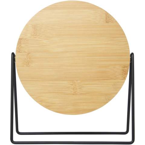 Miroir pivotant à 360 degrés à placer sur un meuble-lavabo ou un comptoir. La poignée est en bambou sélectionné et produit selon des normes de durabilité.
