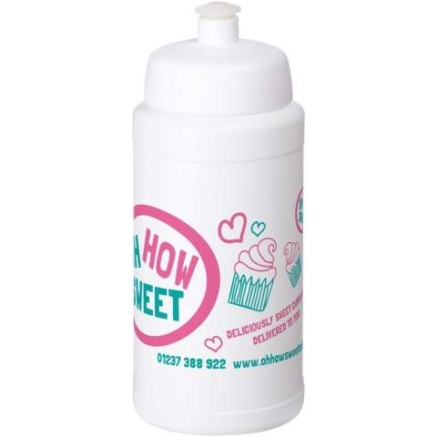 Single-walled sport bottle. Features a spill-proof lid with a push-pull spout. Volume capacity is 500 ml. Made in the UK and stocked in Europe.