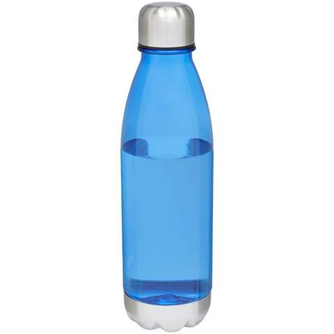 Enkelwandige drinkfles van duurzaam materiaal met schroefdop. Bestand tegen stukvallen, vlekken en geurtjes. Voorzien van een dop en onderkant van roestvrijstaal. BPA-vrij. Volumecapaciteit is 685 ml.