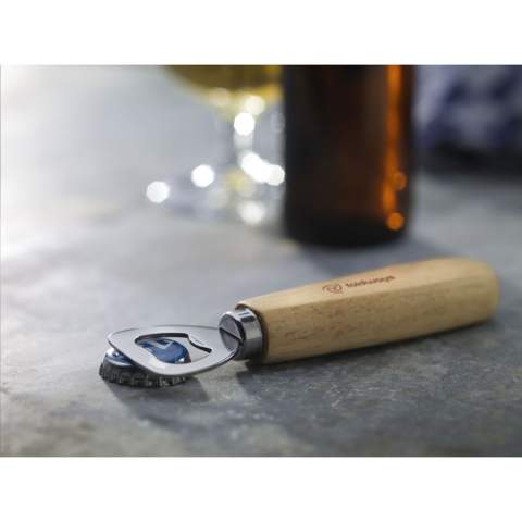 Ouvre-bouteille avec manche en bois de hêtre. Conçu pour être facile à utiliser.
