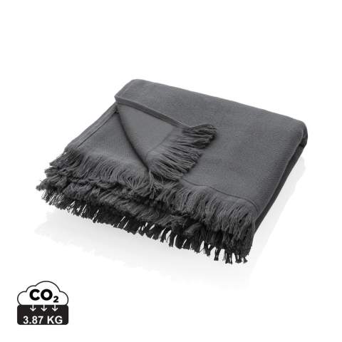 Deze superlichte hammamdoek is de enige die je mee wilt nemen naar het strand. De snel absorberende kwaliteit en zachte aanraking zorgen voor ultiem comfort en minimaliseren uw impact op het milieu. Gemaakt met 50% gerecycled katoen. Met AWARE™ tracer die het echte gebruik van gerecycled katoen valideert. 2% van de opbrengst van elk verkocht Impact-product wordt gedoneerd aan Water.org. Mag in de wasmachine. Gemaakt in Portugal. Afmeting 180x100cm.