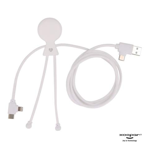 Mr. Bio Long PD is een één meter lange multi-oplaadkabel, met een dubbele USB &amp; USB-C ingangsconnector en een dubbele USB-C en lightning uitgangsconnector. De kabel heeft een snellaadfunctie voor het opladen van alle apparaten, inclusief laptops, en biedt gegevens- en stroomoverdracht tot 60 W. Mr. Bio Long is gemaakt van milieuvriendelijk gerecycled plastic. Het totale gerecyclede materiaal is 53% op basis van het gewicht van het artikel. De kabel is verpakt in een duurzame FSC-gecertificeerde papieren envelop. Xoopar-producten mogen niet worden verkocht in Frankrijk en Spanje.