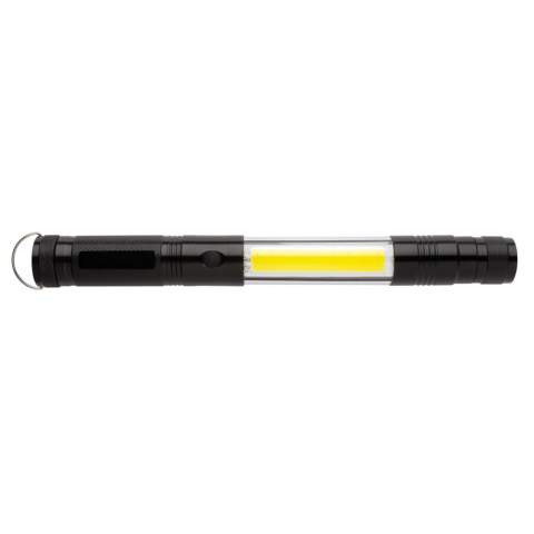 The perfect work light for any need, this double magnetic LED work light is great for attaching to any metal surface for optimal lighting. This aluminium flashlight allows you to extend from its normal size of 26 cm to 64 cm allowing you to pick up items that are stuck in hard to see and reach places with the magnet on front. This flashlight is equipped with three LED 10 l for extra bright exposure in dark spaces and 80 lumen COB light. When the head of the torch is extended, the head becomes flexible and can be adjusted in any direction. Includes batteries for direct use.<br /><br />Lightsource: COB LED<br />LightsourceQty: 2