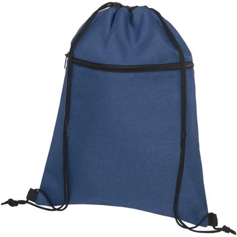 Hoss bag with large main compartment with drawstring closure in black colour. Designed with heathered colour effect in the front panel and black colour in the back panel. Features a zippered front pocket. Resistance up to 5 kg weight. There may be minor variations in the colour of the actual product due to the nature of the fabric dyes, weaves, and printing.
