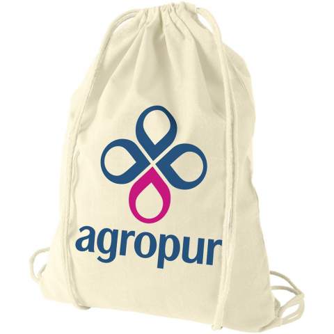 Whether gifted as a giveaway at an event, conference or to take to the gym, the Oregon drawstring bag is a good choice for holding lightweight items.The bag offers plenty of space for adding any small or big logos. The drawstring closure makes the bag easy to open and close and ideal to carry on the back or the shoulder.   
