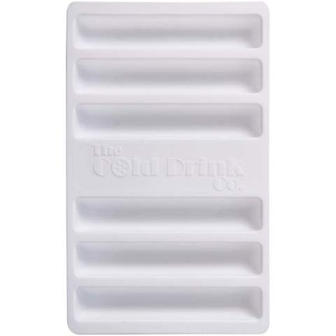 Keep drinks cool with the handy Freeze-it ice stick tray. The long thin moulds create ice sticks perfect for use in drinks bottles. These ice stick trays are made-to-order, meaning that your logo can be relief moulded to the central area giving a 3D effect. Made in the UK.