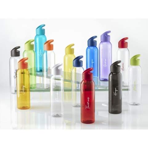 Luxuriöse, wiederverwendbare Wasserflasche aus PCTG SK-Kunststoff. Mit praktischem Schraubverschluss. Auslaufsicher. Nicht spülmaschinengeeignet. Fassungsvermögen 650 ml.