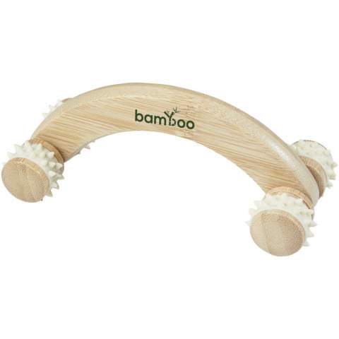 The Volu bamboo massager is specially designed to massage arms, legs, buttocks, thighs, waist, and abdomen. It releases muscle tension, improves blood circulation, reduces neuralgia, eliminates fatigue, and helps to keep muscles healthy. The bamboo used is sourced and produced following sustainable standards.