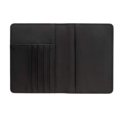 Keep your passport safe and yet easily accessible with this stylish Swiss Peak recycled PU passport holder. To make your trip easier, extra compartments help you keep your public transport card and credit cards in one place. The passport holder matches with the luggage tag. Comes in a beautiful gift box. Made with GRS (Global Recycled Standard) certified recycled materials. GRS certification ensures a completely certified supply chain of the recycled materials. Total recycled content: 70% based on total item weight. Packed in FSC®certified giftbox.