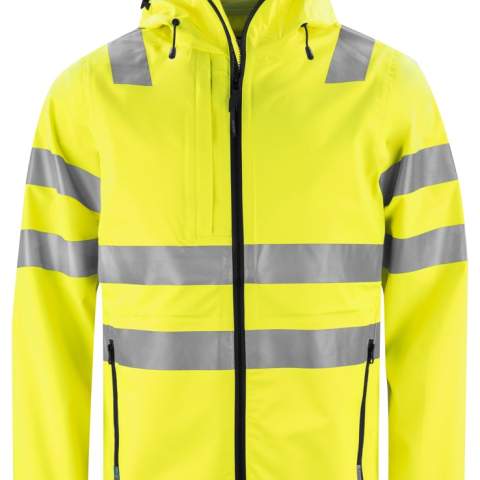 • wind- en waterdicht materiaal<br />• getapete naden<br />• ventair materiaal: zeer goede ademende eigenschappen en daardoor comfortabel te dragen                                       <br />• waterdichte rits, windstopper en kinbescherming<br />• borstzak met badgehouder<br />• verlengd rugpand                                                                       <br />• reflecterende details<br />• aanpasbare kap en taille<br />• aanpasbare manchetten met velcro