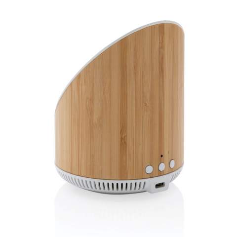 Stylish bamboo and ABS speaker with integrated 15W fast wireless charger. The wireless charger has two integrated coils to support both vertical and horizontal charging. Incorporating 5W wireless speaker with clear sound. The 2200 mah battery allows a play time of up to 10 hours. The wireless charging function is recommended to use when the item is connected to a power source. Operating distance up to 10 metres. Including 120 cm TPE PVC free micro USB charging cable. Required input 9V/2A.<br /><br />HasBluetooth: True<br />WirelessCharging: true<br />NumberOfSpeakers: 1<br />SpeakerOutputW: 5.00<br />PVC free: true