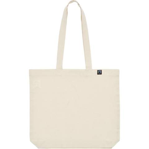 Canvas tas met lange hengsels (72 cm).<br />Afmetingen: 39x40x7 cm (zijvouw onderaan)