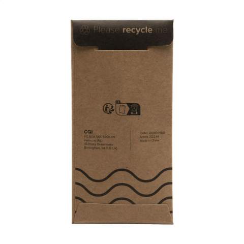 Keyring in matte metal. With beech wooden inlay. On a sturdy metal keyring. Each item is supplied in an individual brown cardboard envelope.