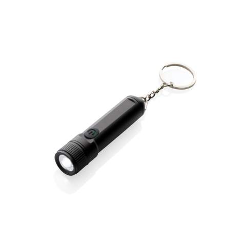 Ultra bright pocket size torch made with RCS recycled aluminum Total recycled content: 58% based on total item weight. RCS certification ensures a completely certified supply chain of the recycled materials. The torch has a super bright 120 lumen XTE LED light that will create a beam up to 30 metres. The torch has a 200 mah grade A lithium battery that provides an operating time up to 1 hour with quick re-charging via USB-C under 1 hour. The torch is IPX 4 waterproof so also suitable to use in bad weather conditions.  The torch offers 3 modes: 100%/50% and flashing. Packed in plastic free FSC gift box. Including recycled TPE USB C charging cable.<br /><br />Lightsource: LED<br />LightsourceQty: 1<br />PVC free: true