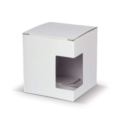 Boite cadeau bleue (standard) ou blanche avec fenêtre pour mug made in Europe. 